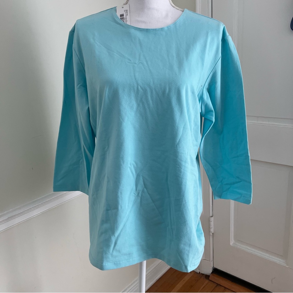 Leggiadro Blue Boxy 3/4 Sleeve T-Shirt